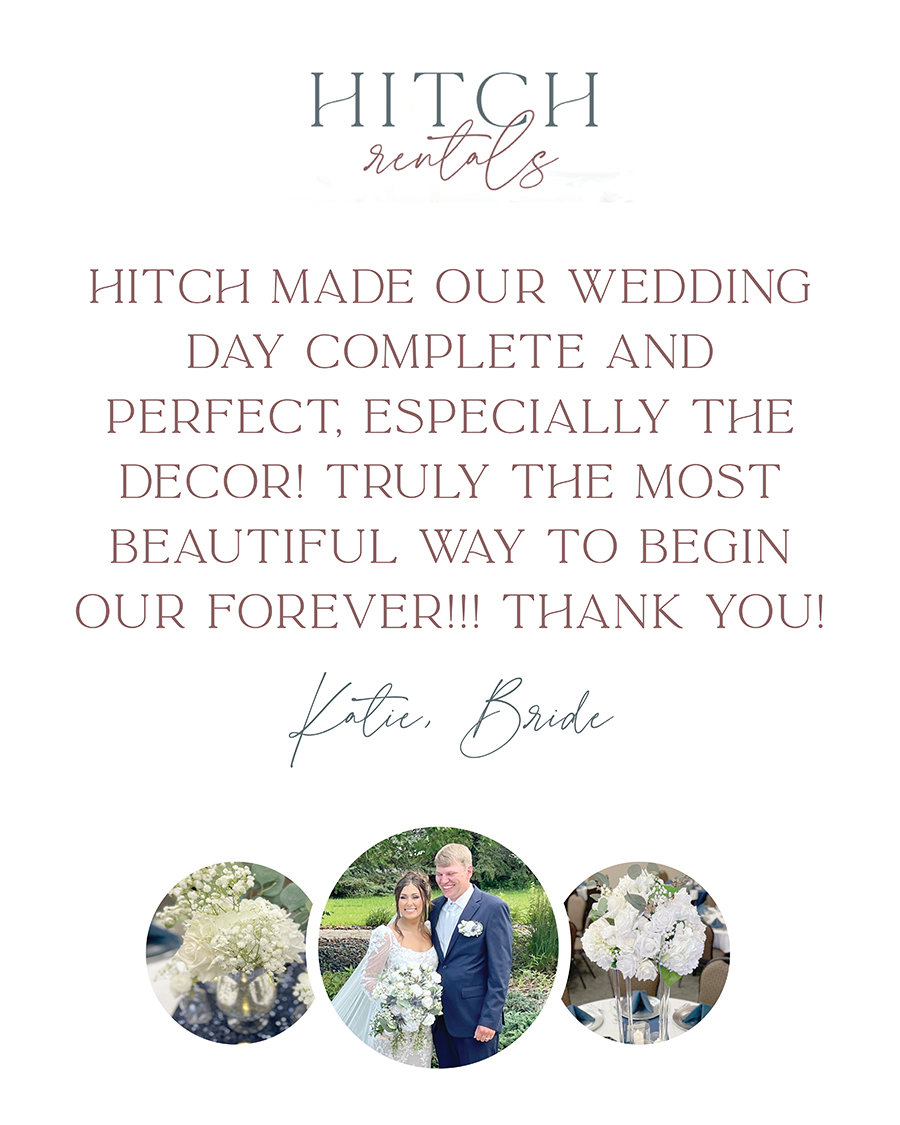 Testimonial for Hitch Rentals wedding rentals near Sioux Falls
