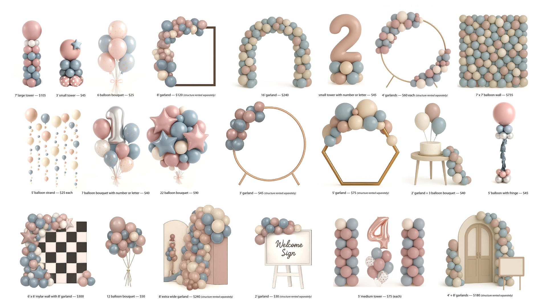 Menu of option for balloons near Sioux Falls SD