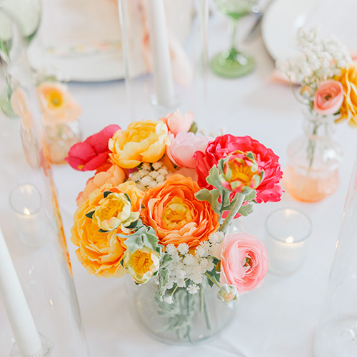 citrusbridalshower fauxflowers