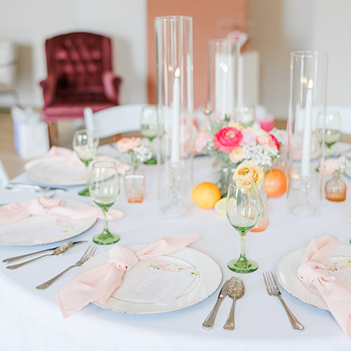 citrusbridalshower tablecenterpiecerentals