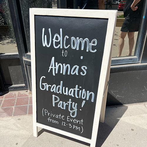 graduation chalkboardsign